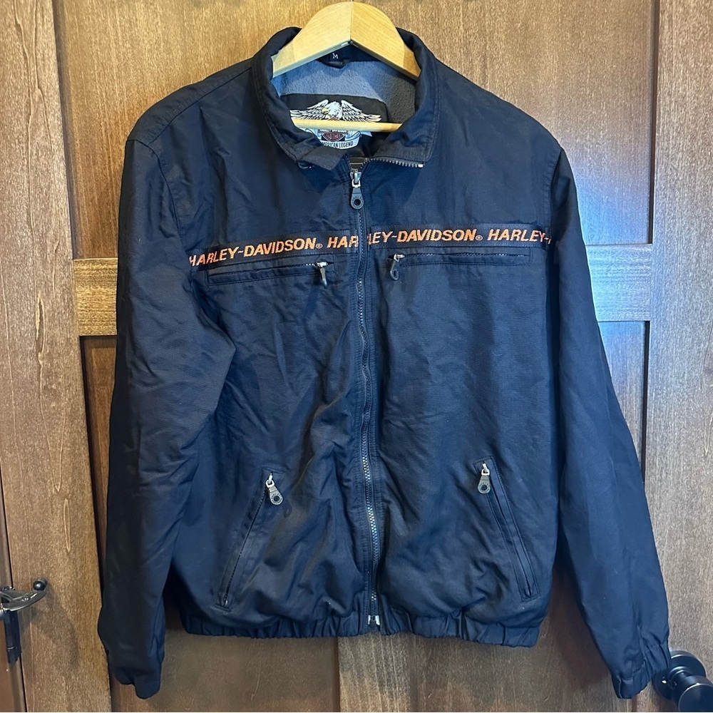 Harley-Davidson Black Jacket with Orange Accents